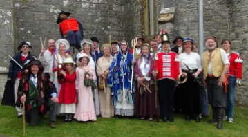 Group of people in costume for the mummer's play